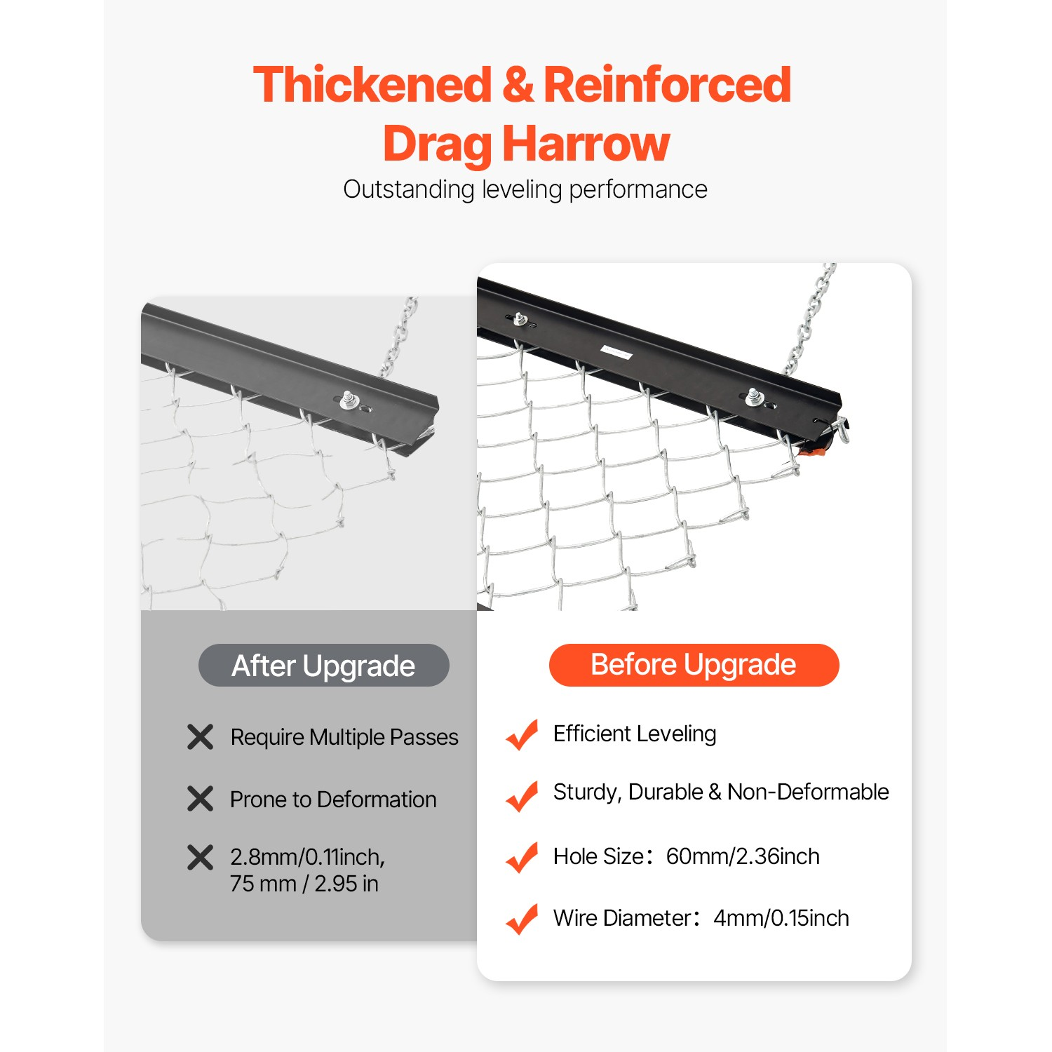 wiesenegge 1520x1240x57mm schleppegge wiesenschleppe feldegge für atv utv wiesenegge 1520x1240x57mm schleppegge wiesenschleppe feldegge für atv utv