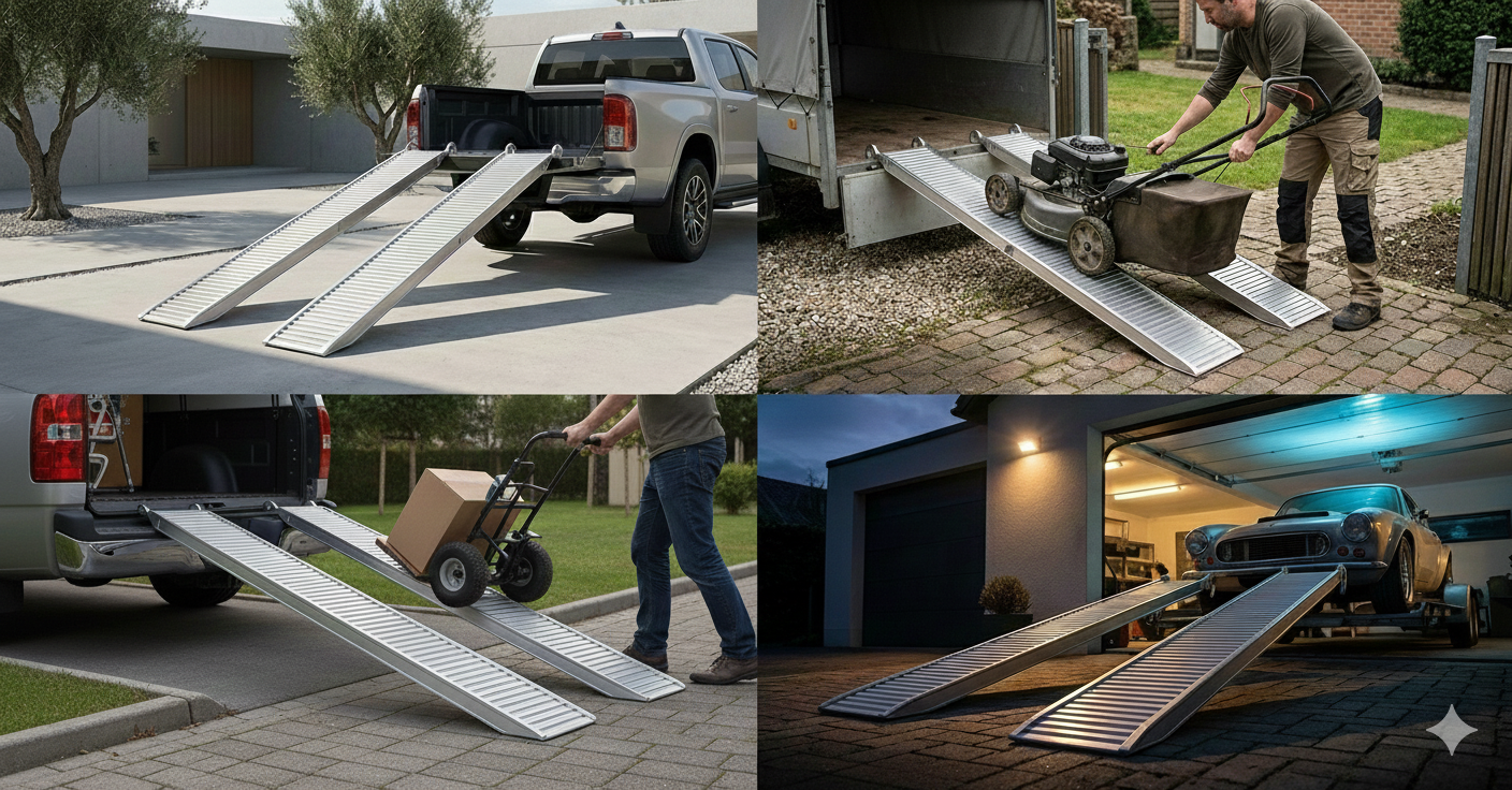 alu auffahrrampen 1520x305mm paar 2720kg auto anhänger lkw rampe alu auffahrrampen 1520x305mm paar 2720kg auto anhänger lkw rampe