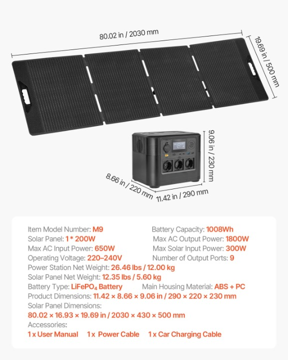 powerstation 1800w 1008wh lifepo4 200w solarpanel 9 ausgänge camping notstrom powerstation 1800w 1008wh lifepo4 200w solarpanel 9 ausgänge camping notstrom