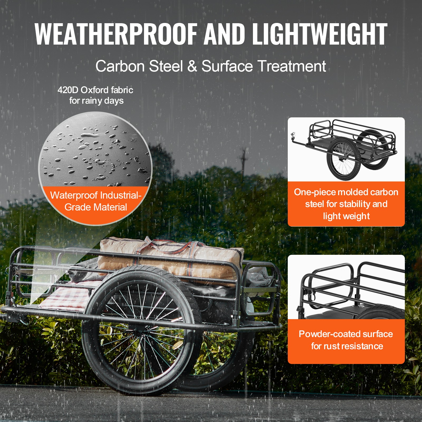 fahrradanhänger 125 kg faltbar transportanhänger 20 zoll karbonstahl fahrradanhänger 125 kg faltbar transportanhänger 20 zoll karbonstahl