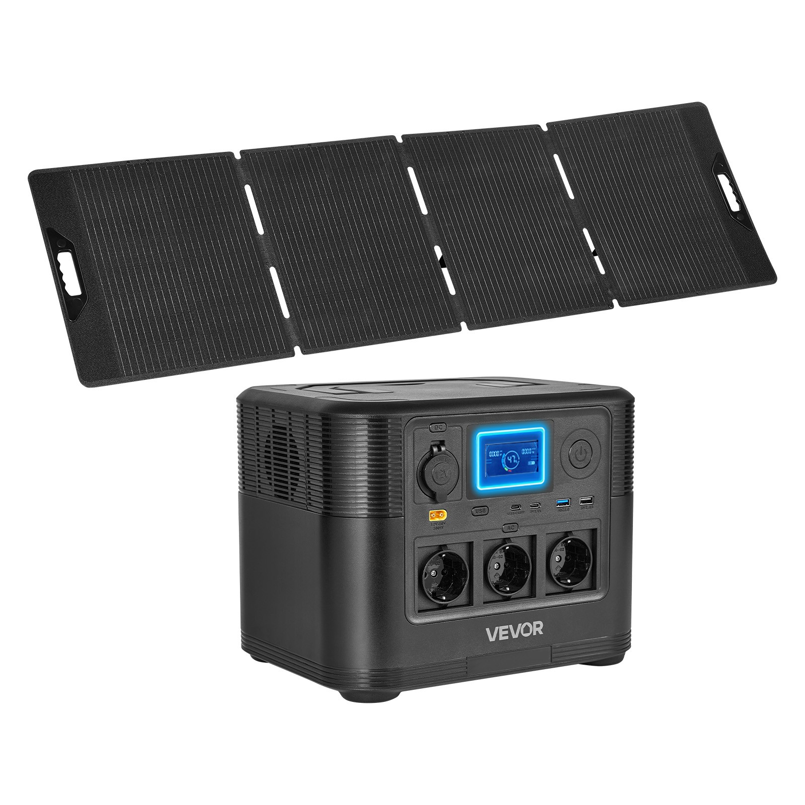 powerstation 1800w 1008wh lifepo4 200w solarpanel 9 ausgänge camping notstrom powerstation 1800w 1008wh lifepo4 200w solarpanel 9 ausgänge camping notstrom