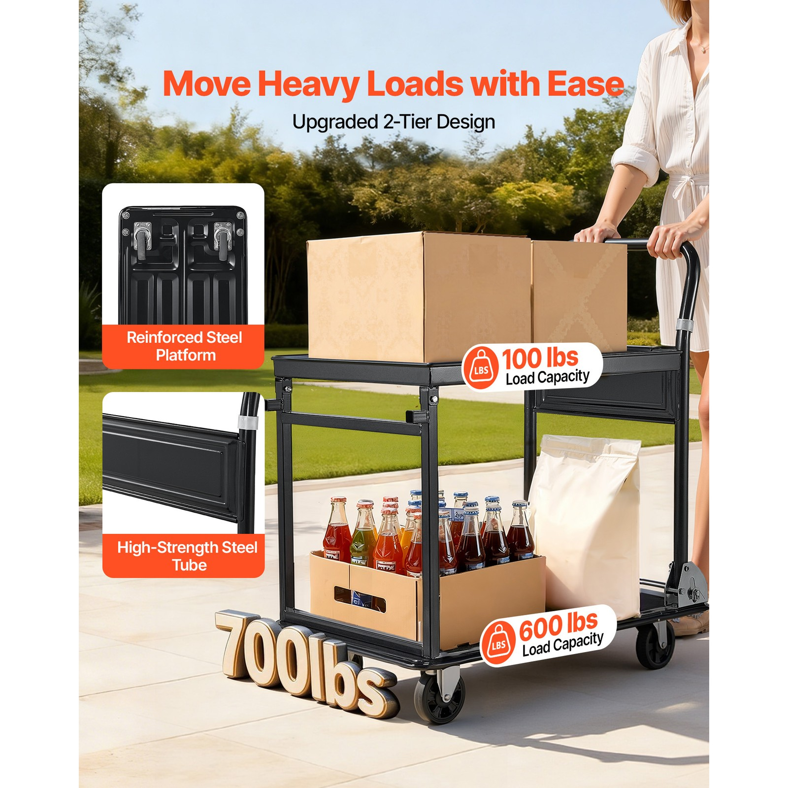 plattformwagen 317kg 2 etagen klappbar transportwagen werkstatt lager büro plattformwagen 317kg 2 etagen klappbar transportwagen werkstatt lager büro