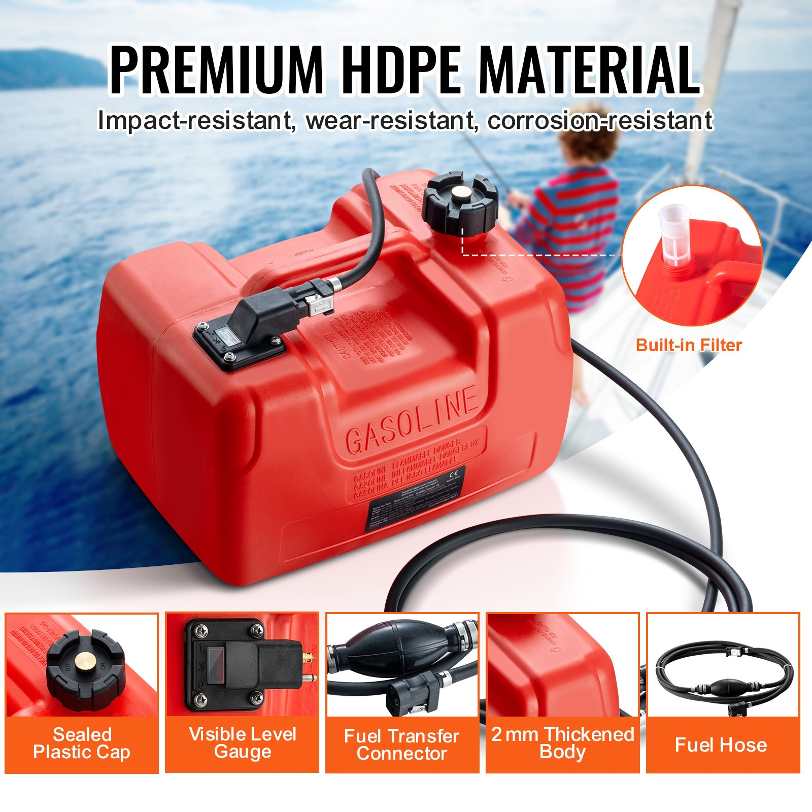 marine kraftstofftank 12l tragbar bootstank außenbordmotor rot marine kraftstofftank 12l tragbar bootstank außenbordmotor rot