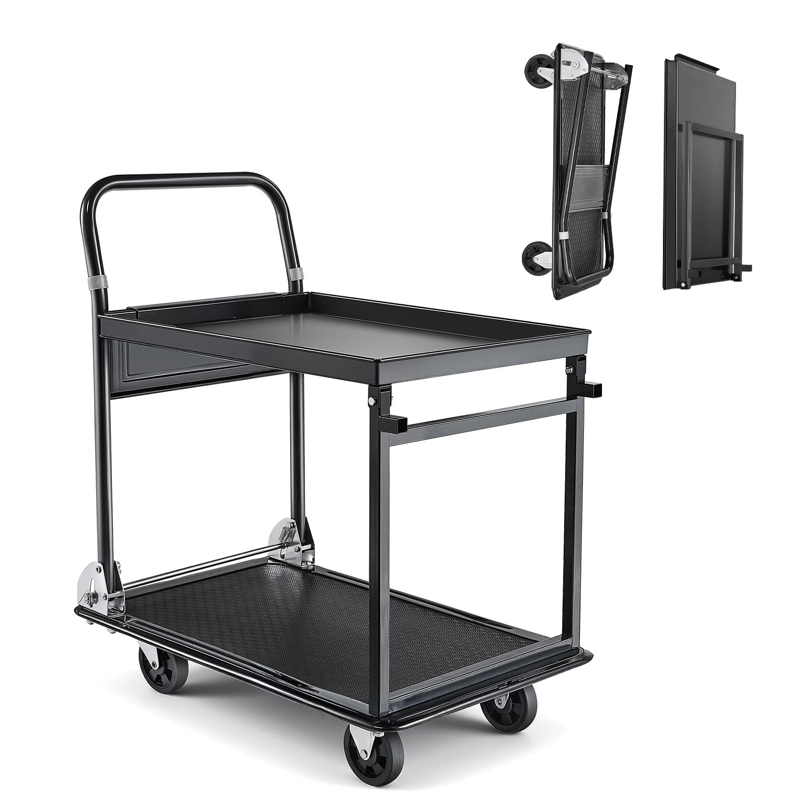 plattformwagen 317kg 2 etagen klappbar transportwagen werkstatt lager büro plattformwagen 317kg 2 etagen klappbar transportwagen werkstatt lager büro