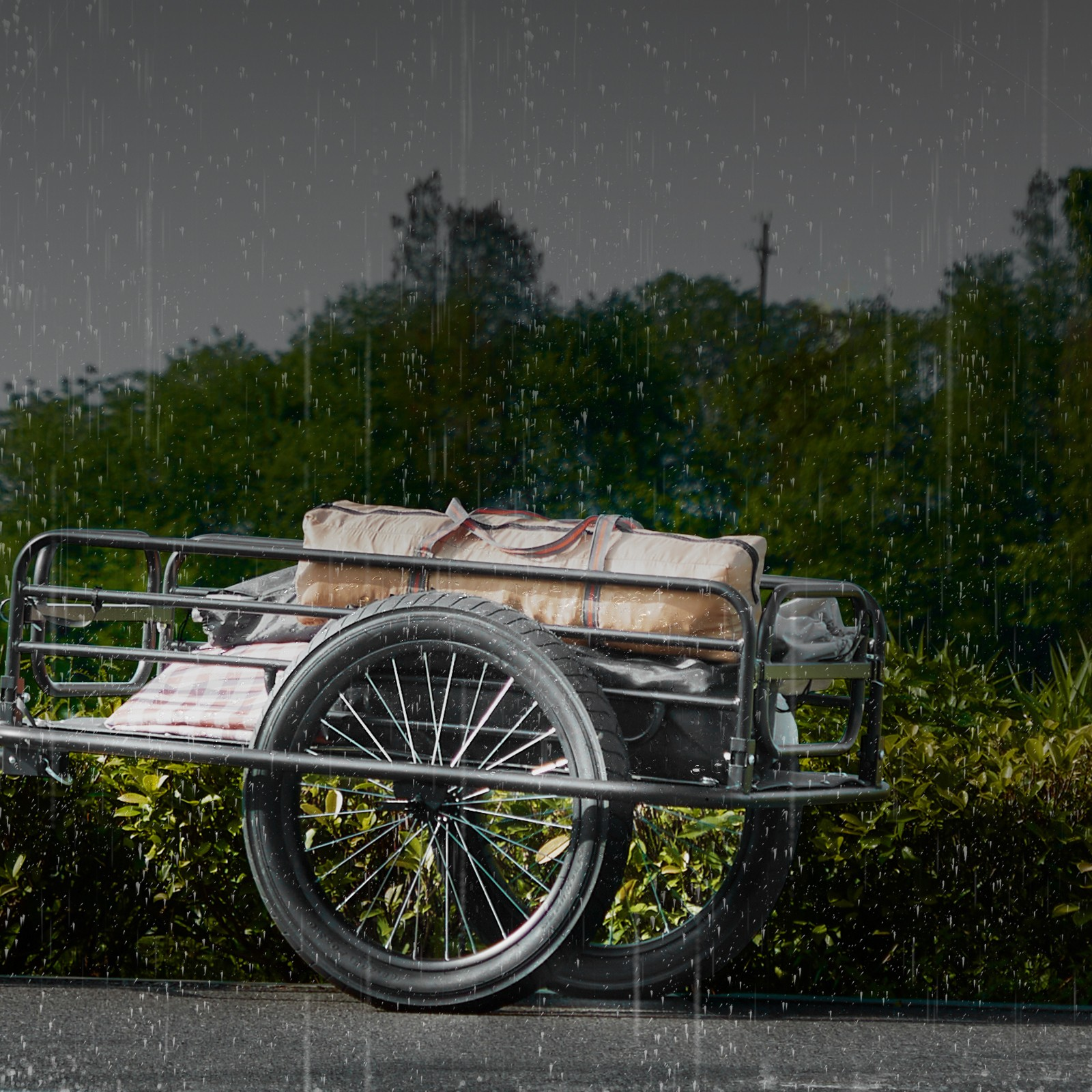 fahrradanhänger 125 kg faltbar transportanhänger 20 zoll karbonstahl fahrradanhänger 125 kg faltbar transportanhänger 20 zoll karbonstahl