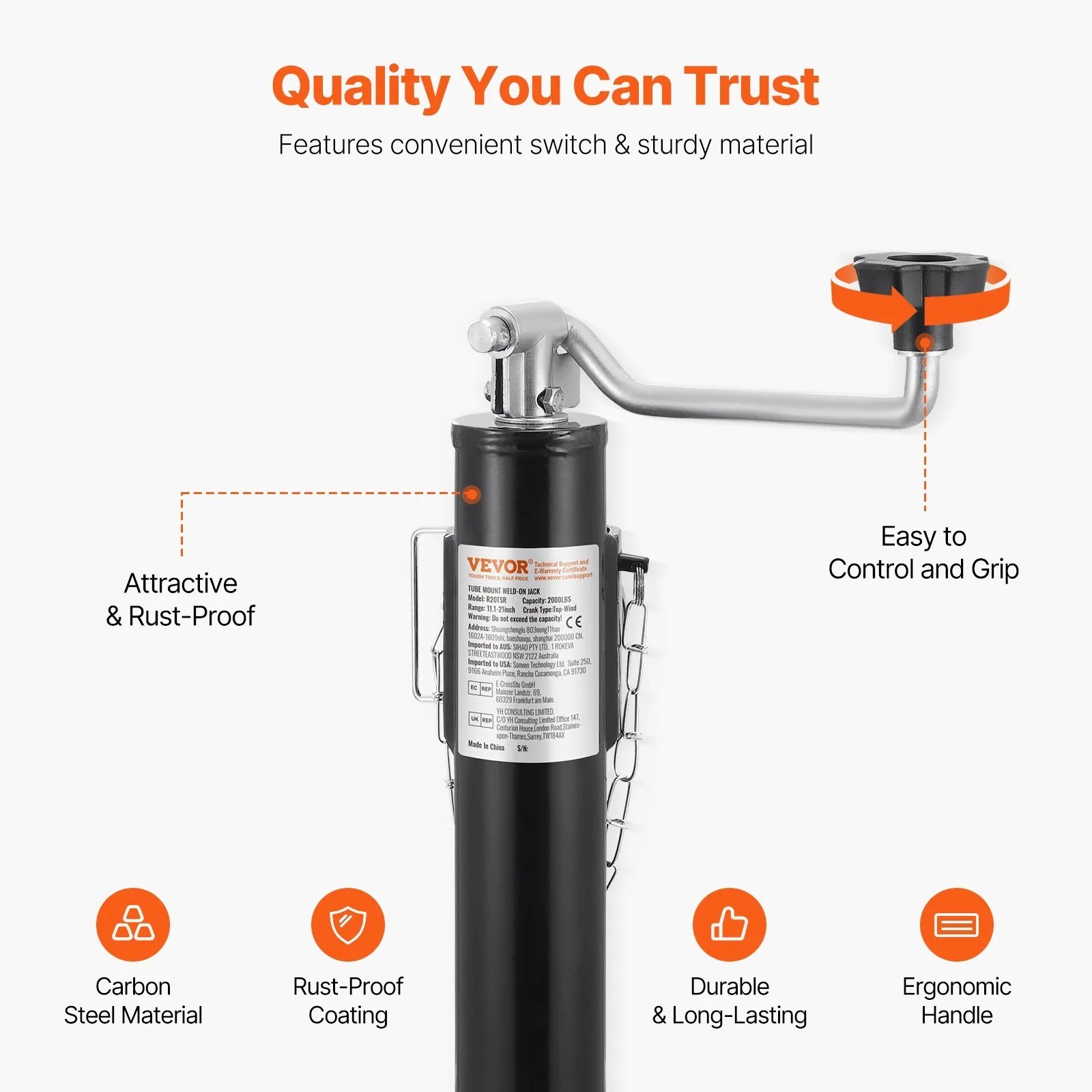 anhängerheber 907kg ausdrehstütze abstellstütze für anhänger 283 533mm anhängerheber 907kg ausdrehstütze abstellstütze für anhänger 283 533mm