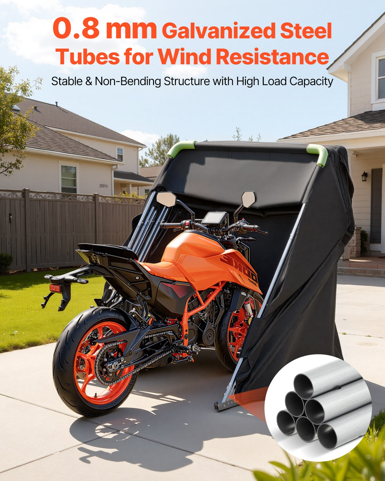 motorrad zeltgarage 279x109x160 cm allwetter schutz faltgarage mit schloss motorrad zeltgarage 279x109x160 cm allwetter schutz faltgarage mit schloss