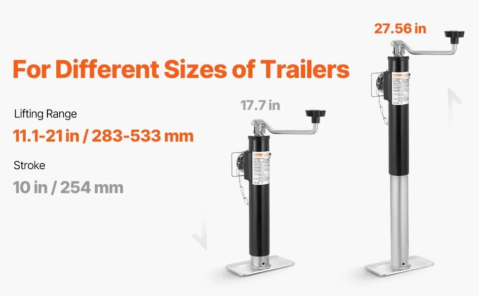 anhängerheber 907kg ausdrehstütze abstellstütze für anhänger 283 533mm anhängerheber 907kg ausdrehstütze abstellstütze für anhänger 283 533mm
