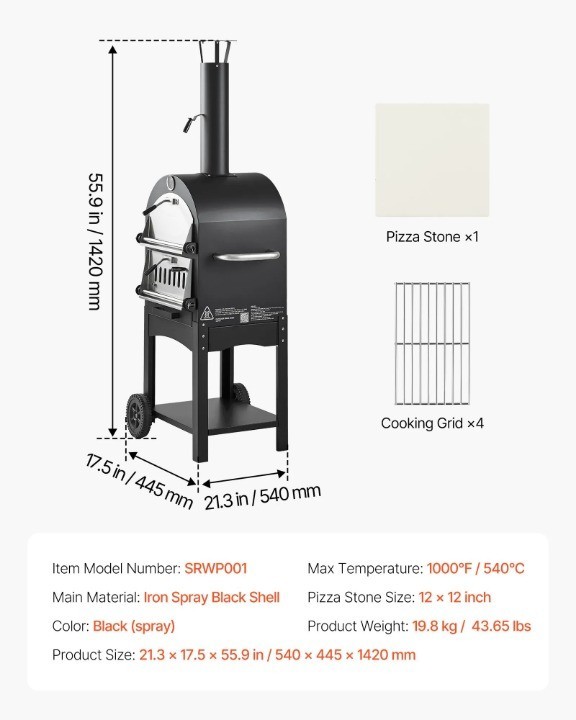 pizzaofen garten holzofen 2 lagiger 305mm pelletofen mit holzfeuerung & rädern pizzaofen garten holzofen 2 lagiger 305mm pelletofen mit holzfeuerung & rädern