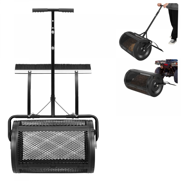 kompoststreuer 76,5l 61cm torfstreuer rasenstreuer stahl höhenverstellbar