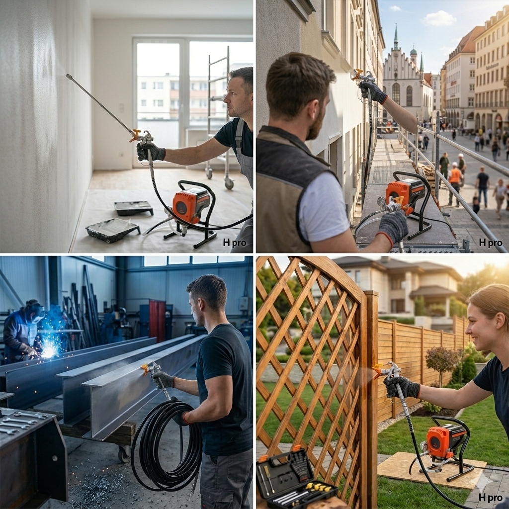 airless farbspritzgerät 900w 3300psi sprühgerät 1,78l/min profi set airless farbspritzgerät 900w 3300psi sprühgerät 1,78l/min profi set