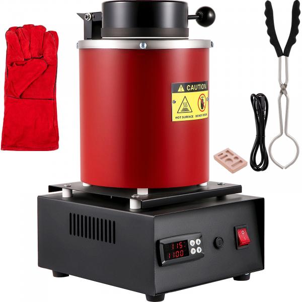 goldschmelzofen 3kg 1350w 1150°c digital schmelzofen tiegel metallguss
