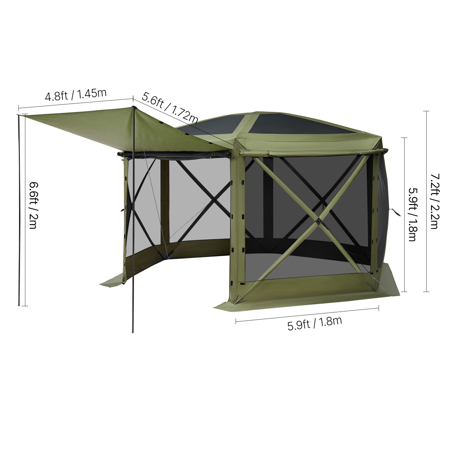 großer pop up pavillon 6 seitig 3,6×3,6m abnehmbares dach 8–10 personen großer pop up pavillon 6 seitig 3,6×3,6m abnehmbares dach 8–10 personen