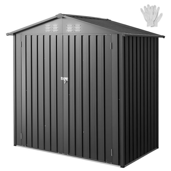 metall gerätehaus 186x121x184cm gartenschuppen abschließbar wetterfest