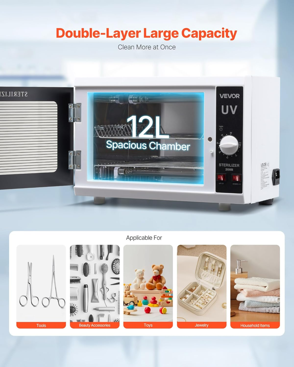 uv sterilisator 12 l / 12 w – nagelwerkzeug reinigungsmaschine mit timer uv sterilisator 12 l / 12 w – nagelwerkzeug reinigungsmaschine mit timer