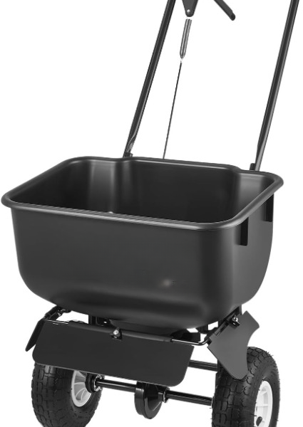 vevor streuwagen 3,66 m streubreite, düngestreuer mit 36,3 ​​kg tragkraft & 10 zoll rädern, schleuderstreuer als aussaathilfe oder düngerwagen für saatgut, dünger, streusalz & enteisungsmittel