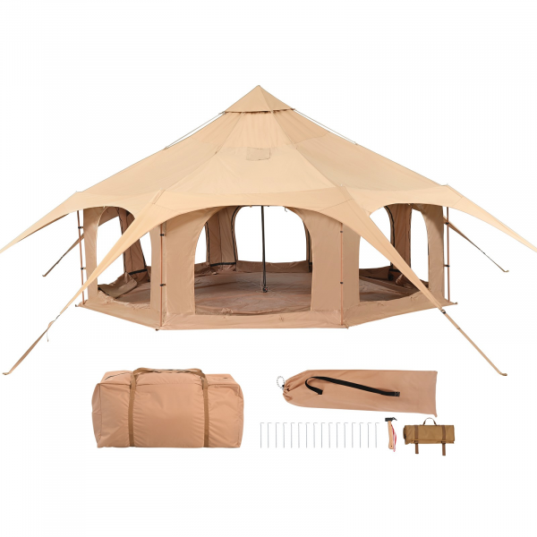 canvas zelt 4 seasons 5 x 2,8 m glockenzelt für camping mit herdheber