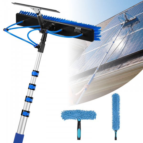 2 in 1 teleskop waschbürste solarpanel reiniger set 1,2 4,6m mit abzieher