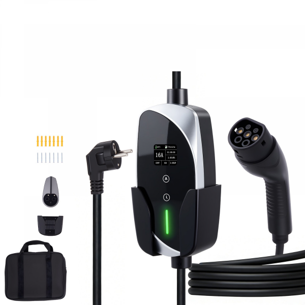 uimoso mobile wallbox 3,6kw 16a typ 2 ladestation mit 6m kabel schuko stecker
