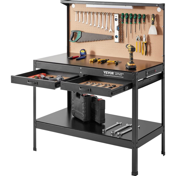 werkbank 120x60cm arbeitstisch steckdosen werkstatttisch stabil industrie