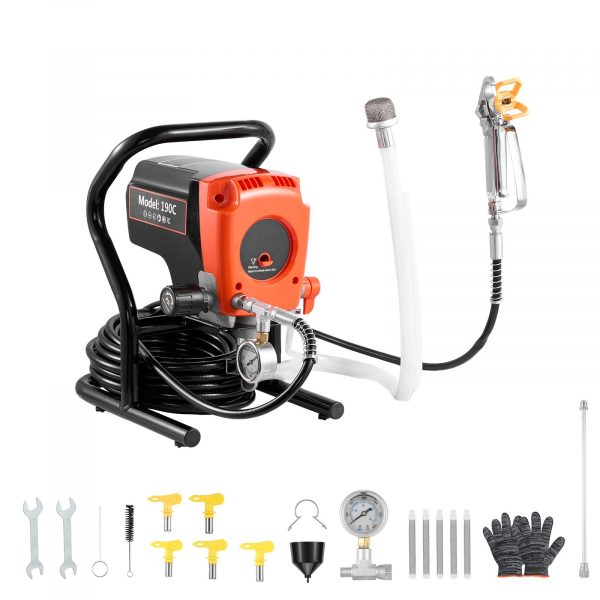 airless farbspritzgerät 900w 3300psi sprühgerät 1,78l/min profi set