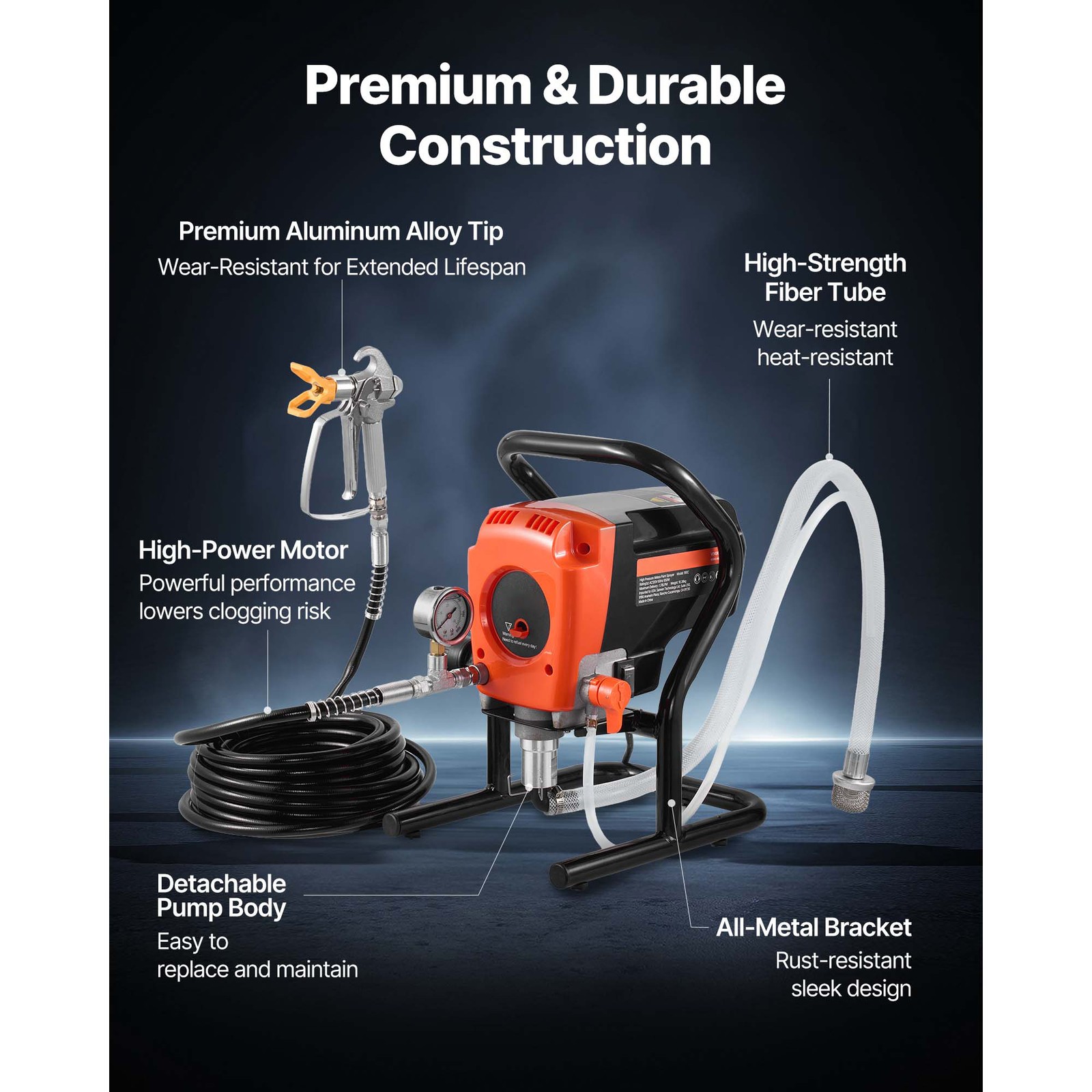 airless farbspritzgerät 900w 3300psi sprühgerät 1,78l/min profi set airless farbspritzgerät 900w 3300psi sprühgerät 1,78l/min profi set