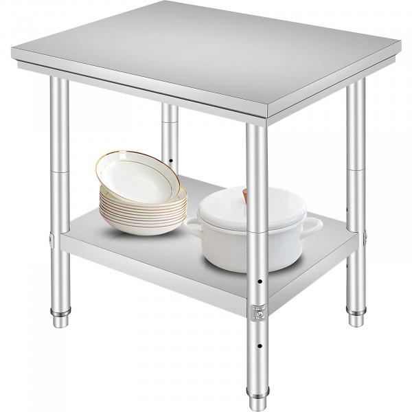 edelstahl tisch 76x61cm gastronomie arbeitstisch zerlegetisch mit ablage